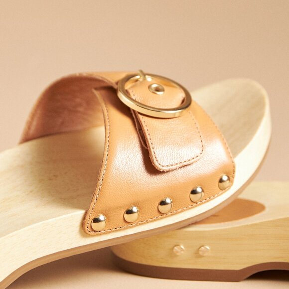NEW BEEK Made In Brazil Leather Woodstar Buckle Sandals Honey 254 6T8M - Picture 3 of 7